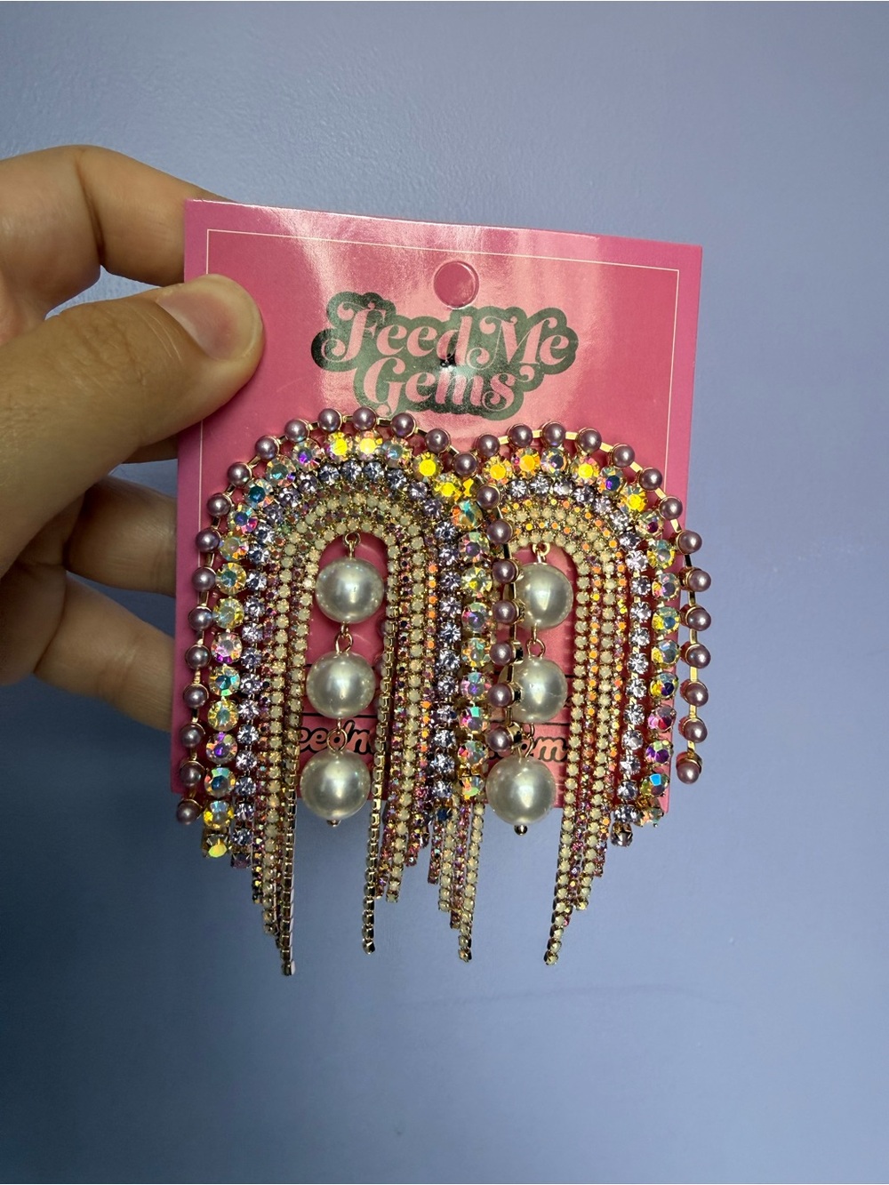 Feed Me Gems 1 of 1's rainbow earrings